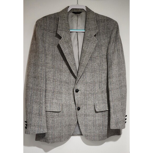 Pendleton Other - Vintage Pendleton USA Mens Wool Tweed Plaid 2-Button Blazer Jacket Gray Size 42
